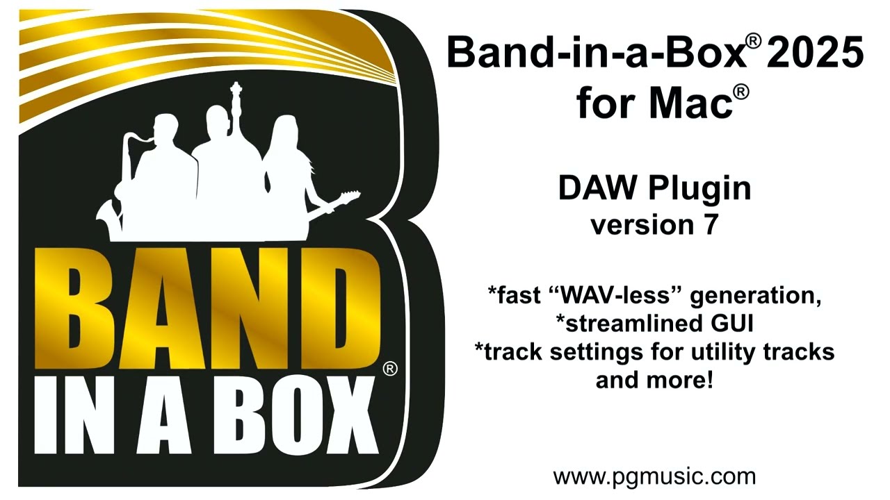 DTM・DAW Band-in-a-Box 31 Mac BasicPAK Band-in-a-Box® 2025 for Mac®: DAW Plugin New Features and