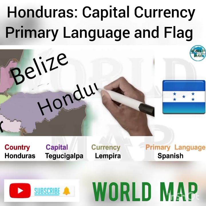 Honduras capital currency primary language and flag 14th country