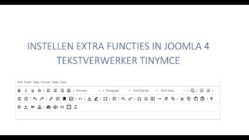 Extra functies in Joomla  4 Tinymce