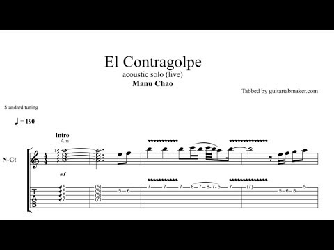 El Contragolpe TAB - acoustic guitar solo tab - PDF - Guitar Pro