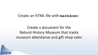 Create documents with Markdown-formatted text and Stata output