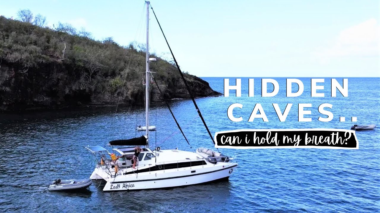 Finding hidden caves in this small anchorage..