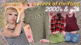 WEEK OF THRIFTING 2000's & Y2K| clothing hauls, vintage market prep, thrift roadtrips