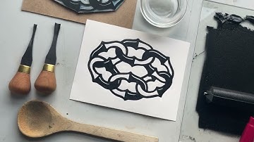 Linocut Printmaking | Relaxing Art Video | Block Printing Process | Satisfying Carving | No Talking
