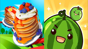 Pancake Run VS Fruit Merge Juicy Drop Game - Gameplay Walkthrough Android iOS