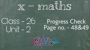 Class - 26 | 10th Maths | UNIT -2 | Numbers & Sequences | Progress Check 48&49 - By Nivetha Bharathi