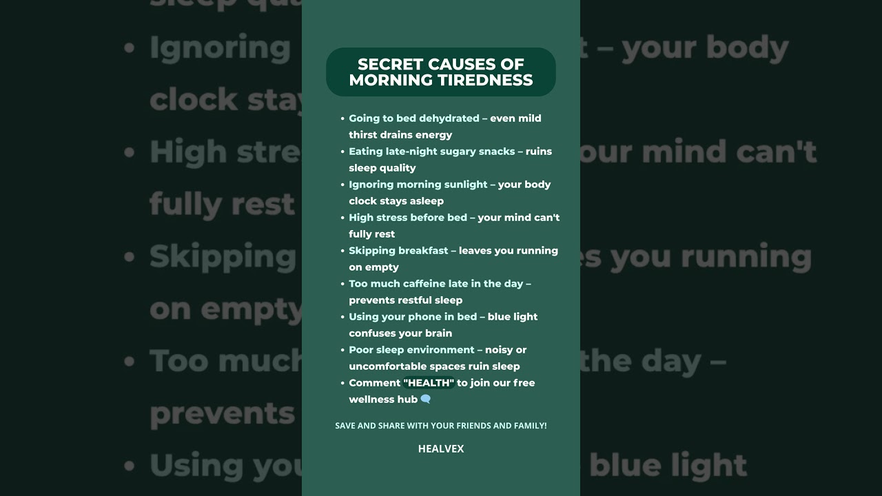 SECRET CAUSES OF MORNING TIREDNESS