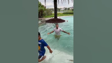 Mom catches dad and son swimming in flooded pool #shorts