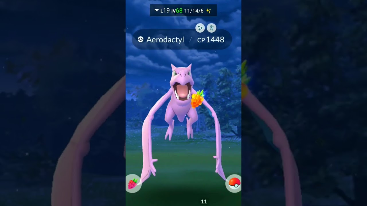 3] Shiny ✨ Aerodactyl ✨ showed up just over odds at 8736 in