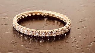 ETERNITY RING with diamonds creation process  #goldringdesignsforwomen #videohandmakingjewelry