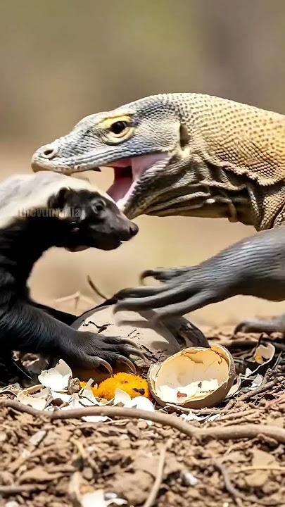 Honey Badger Attacks Komodo Dragon Nest! #wildlife #rescue #animals