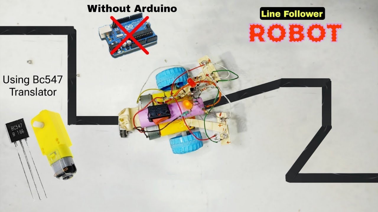 How to Make a Line Follower Robot using Bo Motor and BC547 Transistor