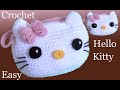 Bolso de mano a Crochet de Hello Kitty tejido de una pieza sin costura