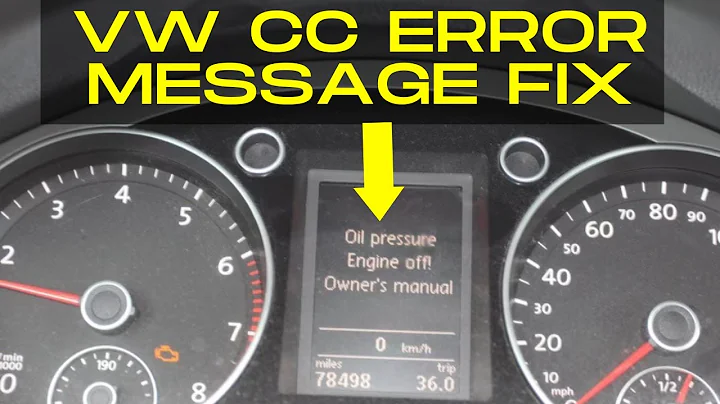 2009 VW CC oil engine off error FIX