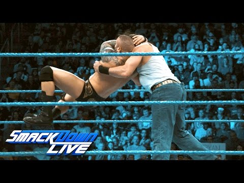 Slow motion footage of Randy Orton hitting an RKO on Harper: SmackDown LIVE Exclusive, Jan. 24, 2017