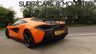 Supercars & Modified cars leaving a car meet!