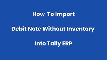 Import Debit Note without inventory Excel Data to Tally ERP - Xcel2tally.com