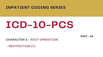 Inpatient Coding Training Series: ICD-10-PCS-Part 34_Character3 -Root Operations-Group5 -Restriction