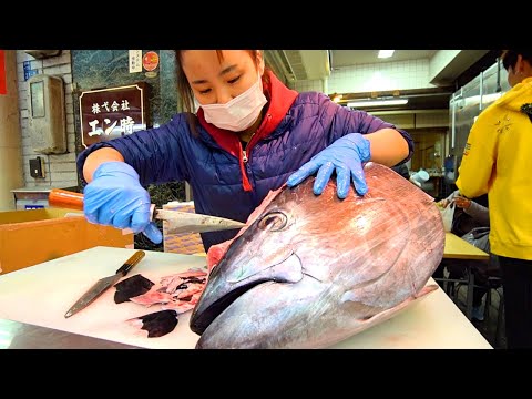 japan-street-food---osaka's-best-street-food-guide!-crazy-tuna-cutting-+-japanese-sushi!