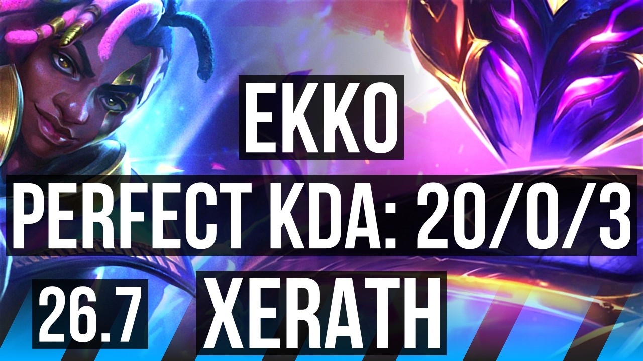 EKKO vs XERATH (MID) | Perfect KDA: 20/0/3, 47K damage | EUW
