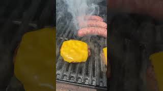 Labor Day cookout! #laborday2023 #cooking #cookout #burger #brat #food #foodlover #foodie #lunch