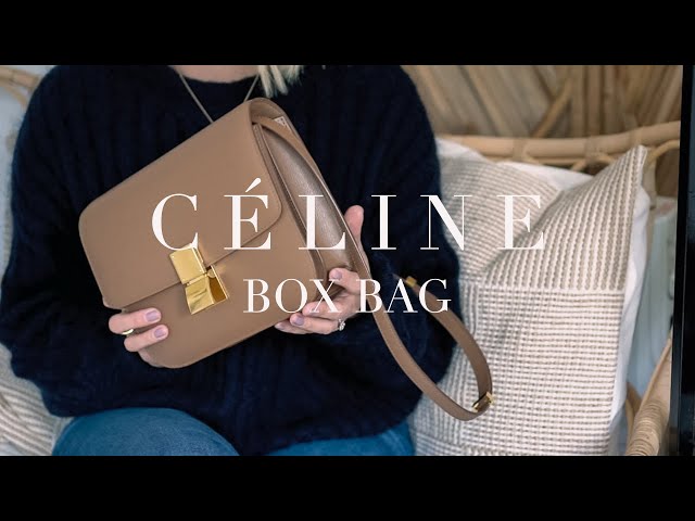 Celine box bag calf skin taupe colour