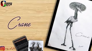 How to Draw Crane Realistic Sketch Drawing From Kung Fu Panda Cartoon Movie #crazy_art #drawing #art