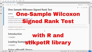 Celebrity R - One-Sample Wilcoxon Signed Rank Test with stikpetR Profile