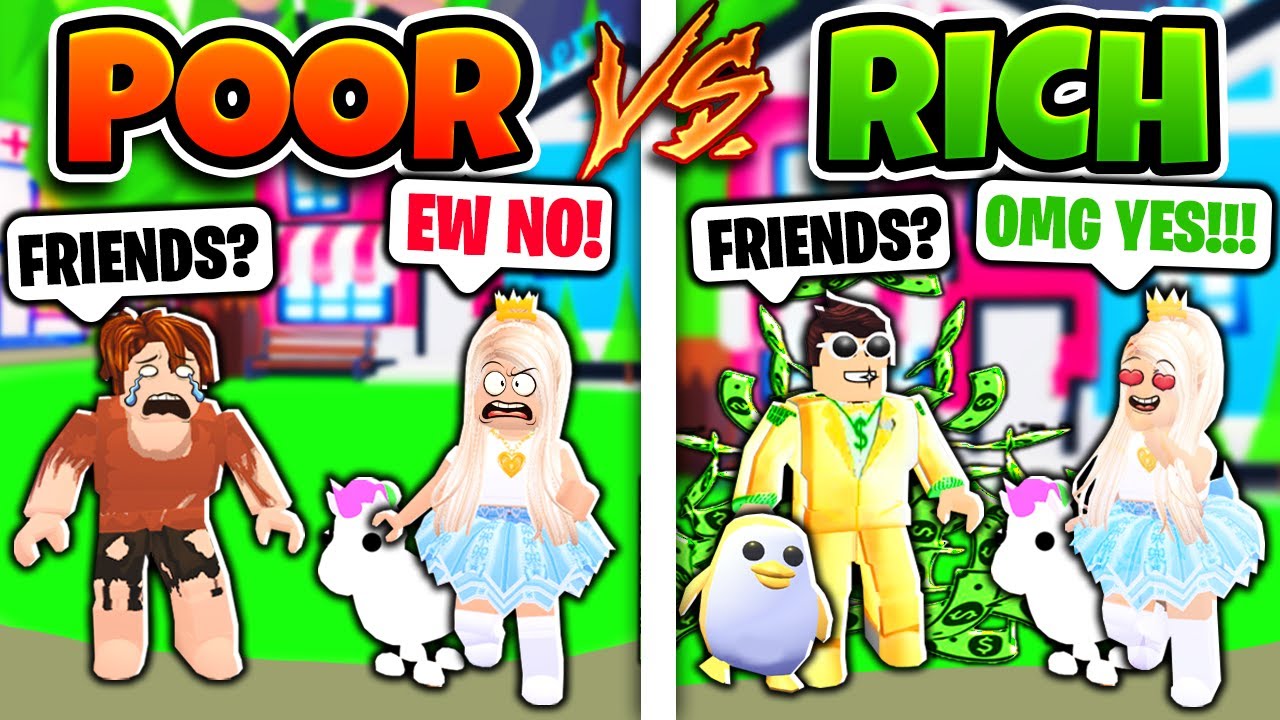 Poor Vs Rich Challenge In Adopt Me Roblox Adopt Me Youtube - videos roblox poor and rich