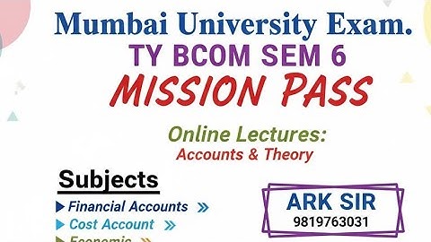 Tybcom sem6 exam 2026🔥|TYBCOM Sem6| Important QUESTION Exam||Mumbai University Exam |ARK sir