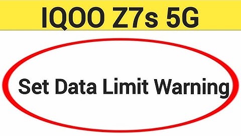 how to set data limit warning,iqoo Z7s 5G me data limit kaise set kare
