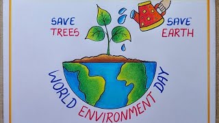 Environment Day poster drawing| World Environment day drawing| Save Earth Poster drawing|Save Nature