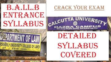 Calcutta university law entrance syllabus | CU law entrance syllabus