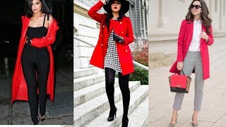 Moda mujer 2020 / COMO COMBINAR un abrigo rojo / Fahsion Love - YouTube