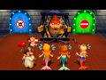 Mario Party 9 All 1VS3 Minigames - Mario VS Team Mermaid Peach &amp; Daisy &amp; Rosalina (Master COM)