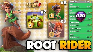 +320 With OP Spam Army🔴ROOT RIDER Spam With Overgrowth Spells🔴TH16 Attack Strategy🔴Clash Of Clans