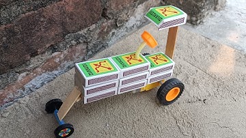 How to make matchbox tractor from home - diy dc motor matchbox tractor #diy