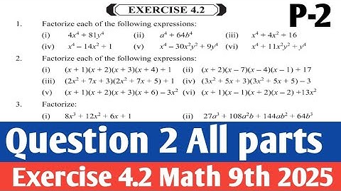 9th Math Exercise  4.2 new Book  PCTB SNC 2025 |  Exercise 4.2 class 9th PTB 2025 p-2