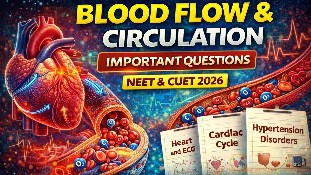 🔥 Blood Flow & Circulation | Important Questions | NEET & CUET 2026