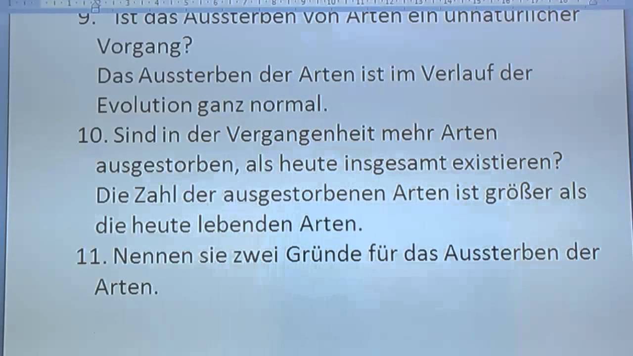 Deutsch Live Unterricht Dsh Vorbereitung Horverstehen Artensterben 3 Youtube