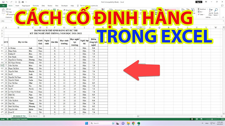 Cách cố định bất kỳ hàng nào trong excel 2023