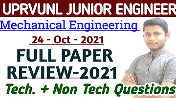 UPRVUNL JE 2021 PAPER ANALYSIS | 24/Oct/2021 UPRVUNL JE PAPER REVIEW 2021