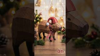 DIY Christmas Capybara Papercraft #Papercraft #Capybara #Pepakura #DIY #ChristmasCrafts