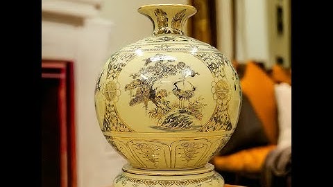 Bình hút tài lộc gốm Chu Đậu “Tứ Cảnh” H30-H35cm BG202