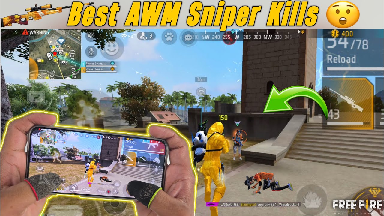 Free Fire Full Map Gameplay | Best AWM Sniper Kills + 2 Finger Claw Handcam | Infinix GT 30 Pro