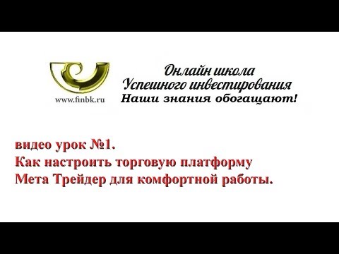 Видео урок №1. Как настроить торговую платформу Мета Трейдер для комфортной работы.