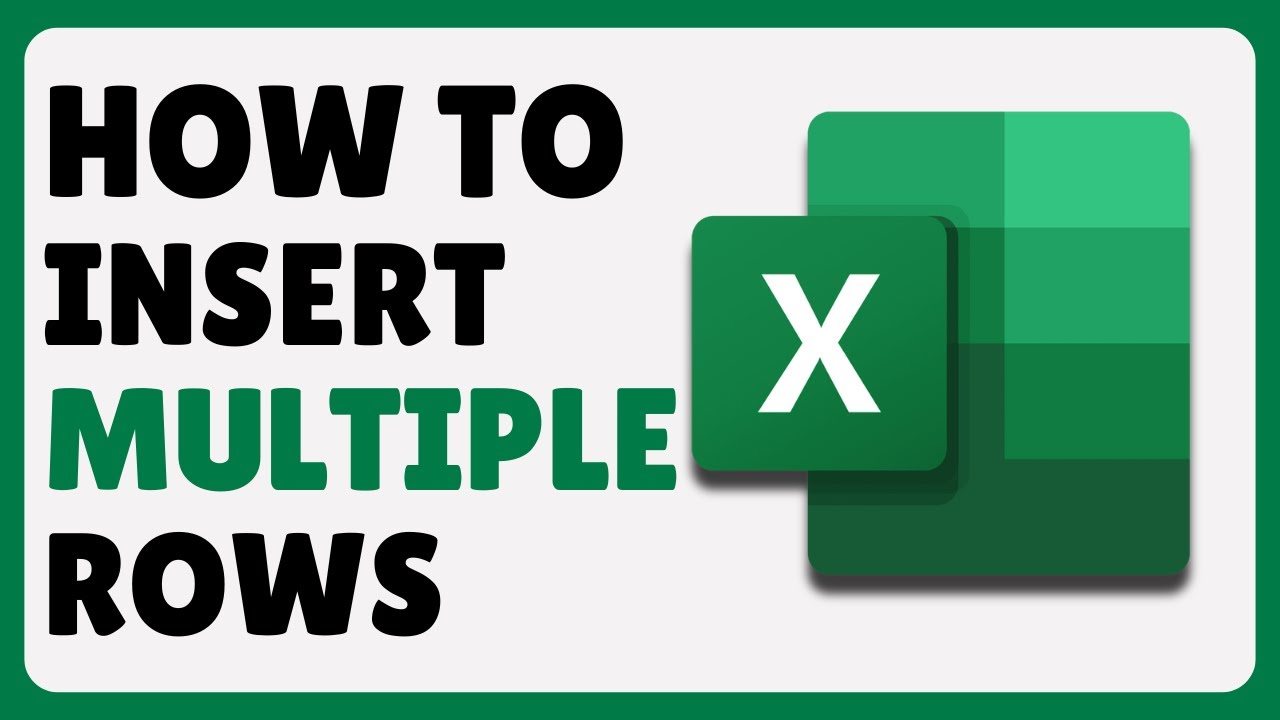 How To Insert Multiple Rows At Once in MS Excel (2024) - YouTube