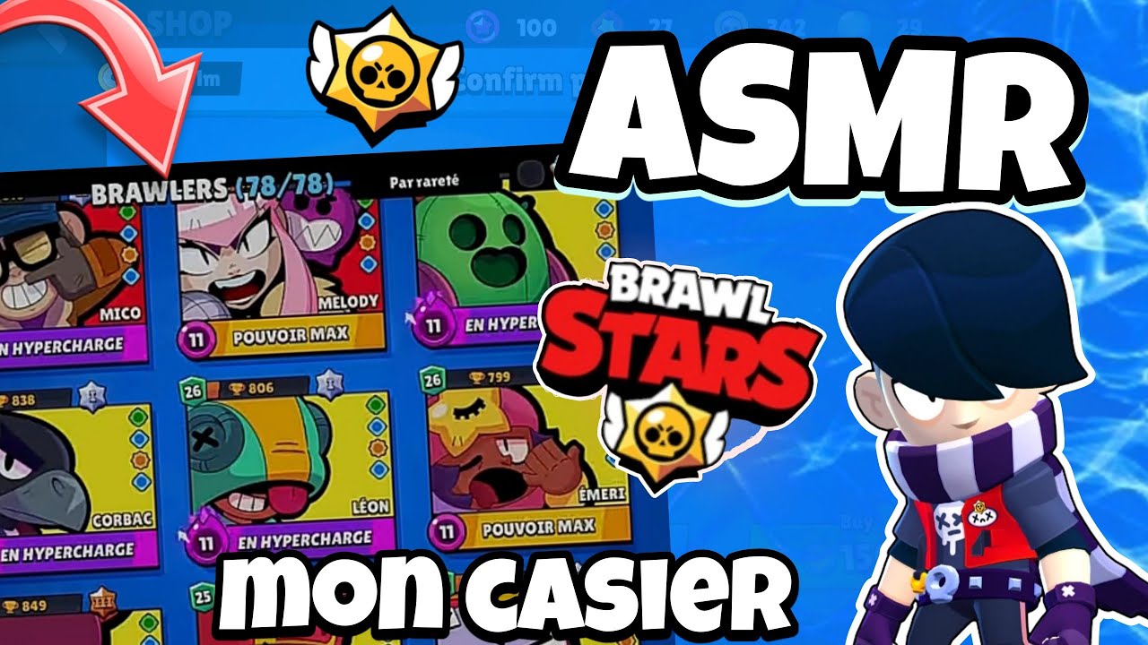 ASMR Français • Présentation de Mon CASIER de SKIN SUR BRAWL STARS 😴💤 (Chuchotement très relaxant 💫)