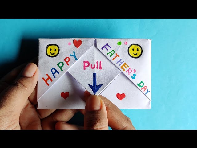 Father’s day card making ideas|Pull tab origami envelope card ideas |Handmade father’s day card easy class=