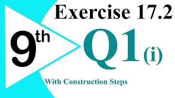 16 - Exercise 17.2 Q1(i) Bisectors of angles of a triangle |Class 9 Mathematics (Sci)